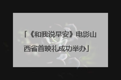 《和我说早安》电影山西省首映礼成功举办