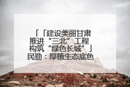「建设美丽甘肃 推进“三北”工程 构筑“绿色长城”」民勤：厚植生态底色 筑牢绿色屏障