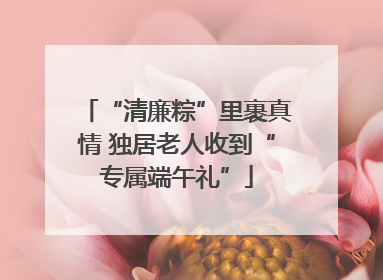 “清廉粽”里裹真情 独居老人收到“专属端午礼”
