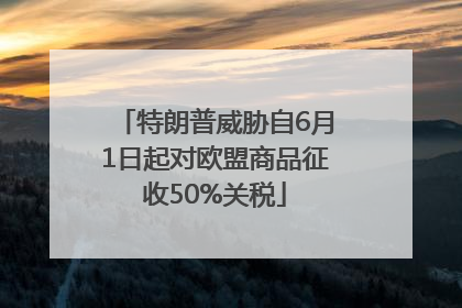 特朗普威胁自6月1日起对欧盟商品征收50%关税