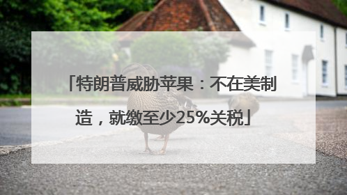 特朗普威胁苹果：不在美制造，就缴至少25%关税