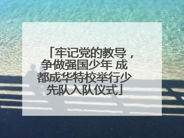 牢记党的教导，争做强国少年 成都成华特校举行少先队入队仪式