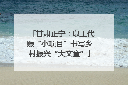 甘肃正宁：以工代赈“小项目”书写乡村振兴“大文章”