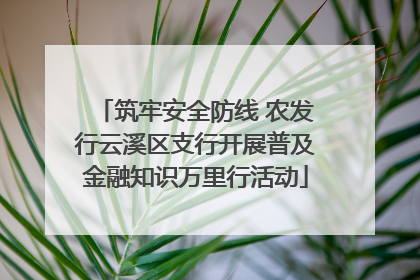 筑牢安全防线 农发行云溪区支行开展普及金融知识万里行活动