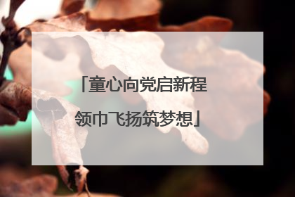 童心向党启新程 领巾飞扬筑梦想
