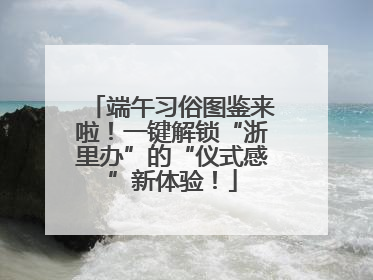 端午习俗图鉴来啦！一键解锁“浙里办”的“仪式感”新体验！