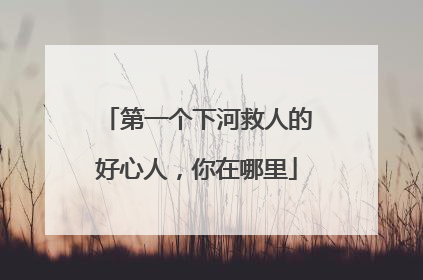 第一个下河救人的好心人，你在哪里