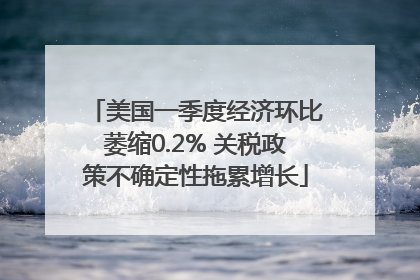 美国一季度经济环比萎缩0.2% 关税政策不确定性拖累增长