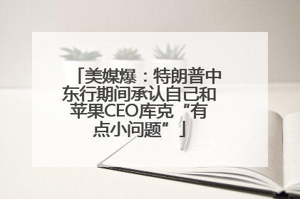 美媒爆：特朗普中东行期间承认自己和苹果CEO库克“有点小问题”