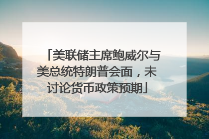 美联储主席鲍威尔与美总统特朗普会面，未讨论货币政策预期