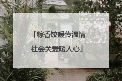 粽香饺暖传温情 社会关爱暖人心