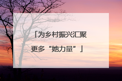 为乡村振兴汇聚更多“她力量”