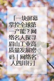 一块屏幕掌控全球第一产能？网络名人探寻眉山工业高质量发展密码｜网络名人四川行