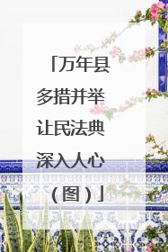 万年县多措并举让民法典深入人心（图）
