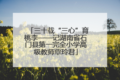 三十载“三心”育桃李——记湖南省石门县第一完全小学高级教师覃玲君