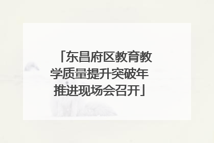 东昌府区教育教学质量提升突破年推进现场会召开