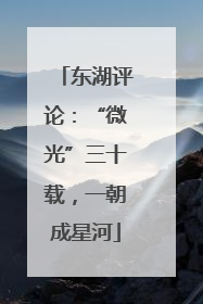东湖评论：“微光”三十载，一朝成星河