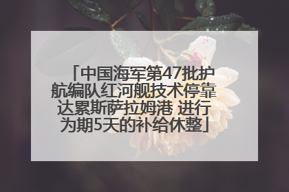 中国海军第47批护航编队红河舰技术停靠达累斯萨拉姆港 进行为期5天的补给休整