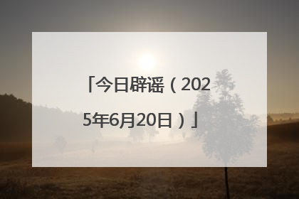 今日辟谣（2025年6月20日）