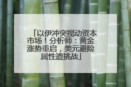 以伊冲突搅动资本市场！分析师：黄金涨势重启，美元避险属性遭挑战