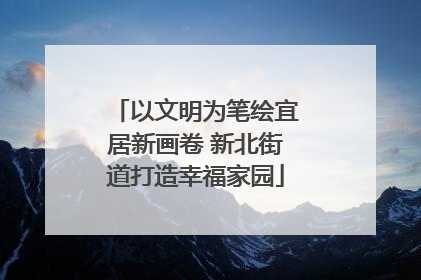 以文明为笔绘宜居新画卷 新北街道打造幸福家园