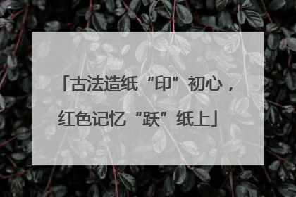 古法造纸“印”初心，红色记忆“跃”纸上