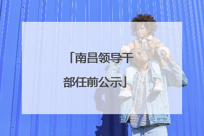 南昌领导干部任前公示