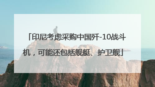 印尼考虑采购中国歼-10战斗机，可能还包括舰艇、护卫舰