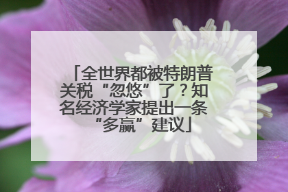 全世界都被特朗普关税“忽悠”了？知名经济学家提出一条“多赢”建议