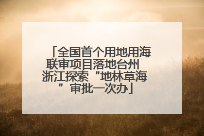 全国首个用地用海联审项目落地台州 浙江探索“地林草海”审批一次办