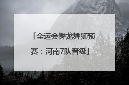 全运会舞龙舞狮预赛：河南7队晋级
