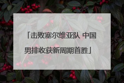 击败塞尔维亚队 中国男排收获新周期首胜