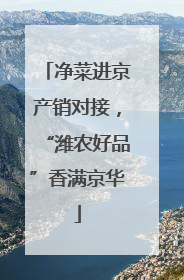 净菜进京产销对接，“潍农好品”香满京华