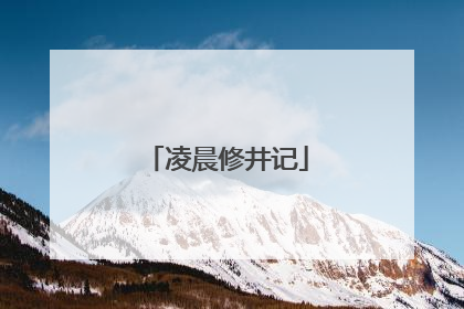 凌晨修井记