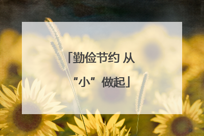勤俭节约 从“小”做起