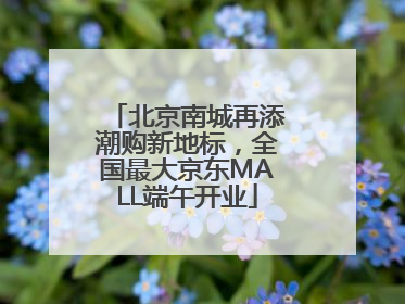 北京南城再添潮购新地标，全国最大京东MALL端午开业