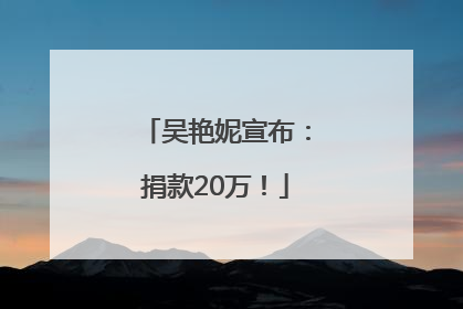 吴艳妮宣布：捐款20万！