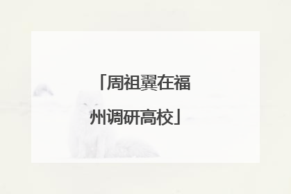 周祖翼在福州调研高校
