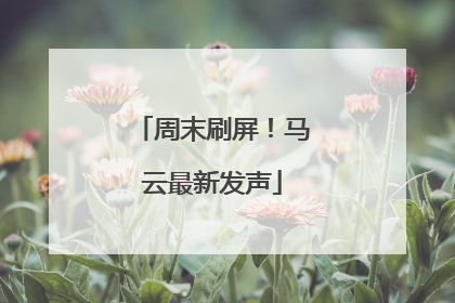 周末刷屏！马云最新发声