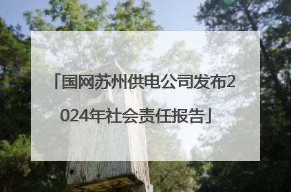 国网苏州供电公司发布2024年社会责任报告