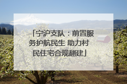宁沪支队：前置服务护航民生 助力村民住宅合规翻建