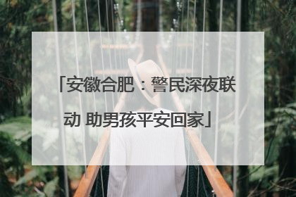 安徽合肥：警民深夜联动 助男孩平安回家