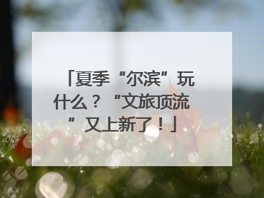 夏季“尔滨”玩什么？“文旅顶流”又上新了！