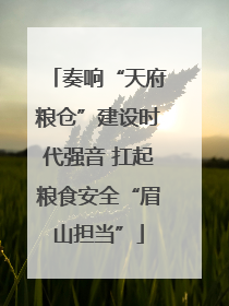 奏响“天府粮仓”建设时代强音 扛起粮食安全“眉山担当”