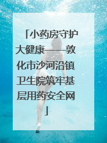 小药房守护大健康——敦化市沙河沿镇卫生院筑牢基层用药安全网