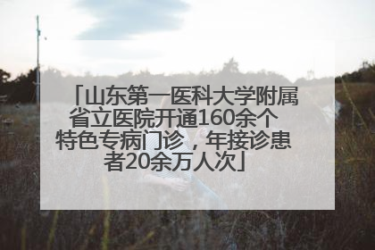 山东第一医科大学附属省立医院开通160余个特色专病门诊，年接诊患者20余万人次