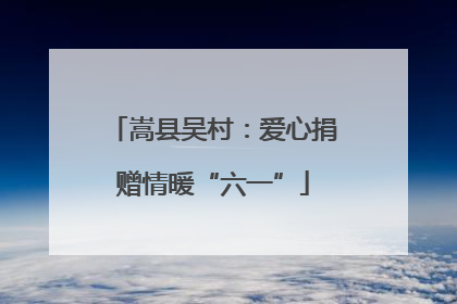 嵩县吴村：爱心捐赠情暖“六一”