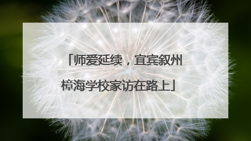 师爱延续，宜宾叙州樟海学校家访在路上