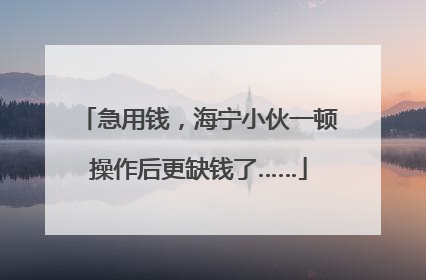 急用钱，海宁小伙一顿操作后更缺钱了……