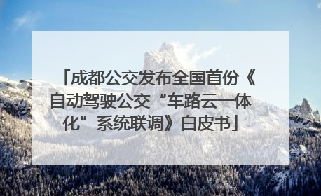 成都公交发布全国首份《自动驾驶公交“车路云一体化”系统联调》白皮书